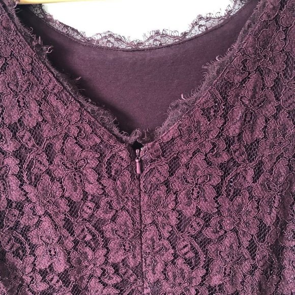 Aritzia Babaton Maroon Rafael Lace Dress Sz 6 - Picture 10 of 11